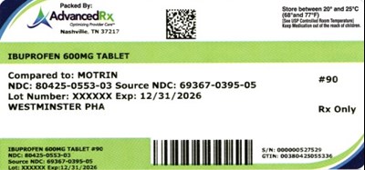 Ibuprofen 600mg #90 (Ibuprofen 600mg 80425 0553 03)